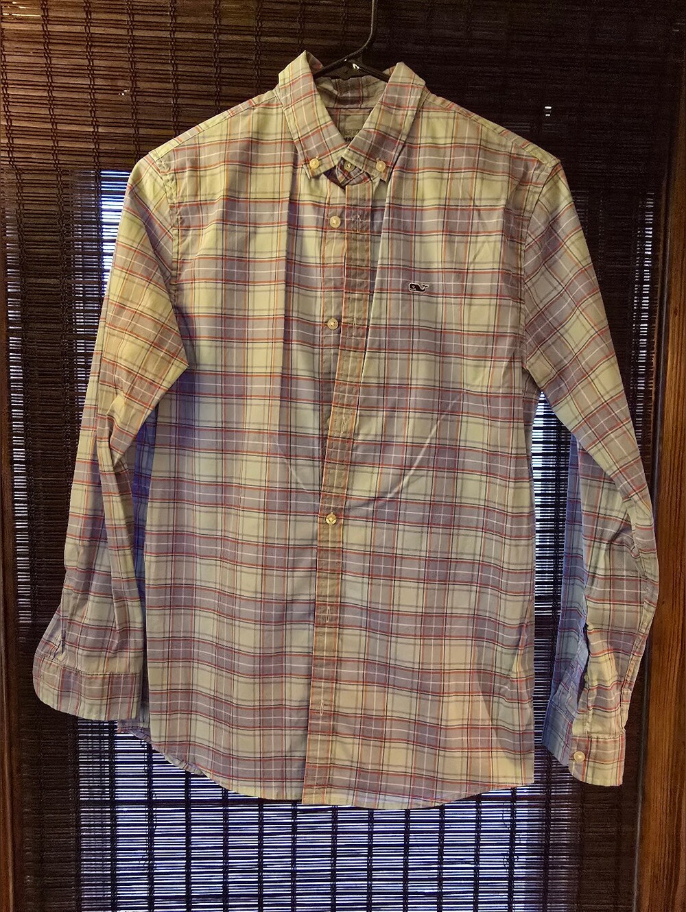 Vineyard Vines Boy's OTG Performance Shirt, Button-Up, Large/16 Blue/Green/Pink